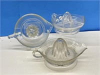 3 Clear Glass Juicers