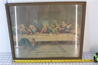 LAST SUPPER PRINT, DAMAGED FRAME- NO SHIPPING