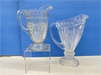 Crystal Pitcher And Pressed Glass Pitcher