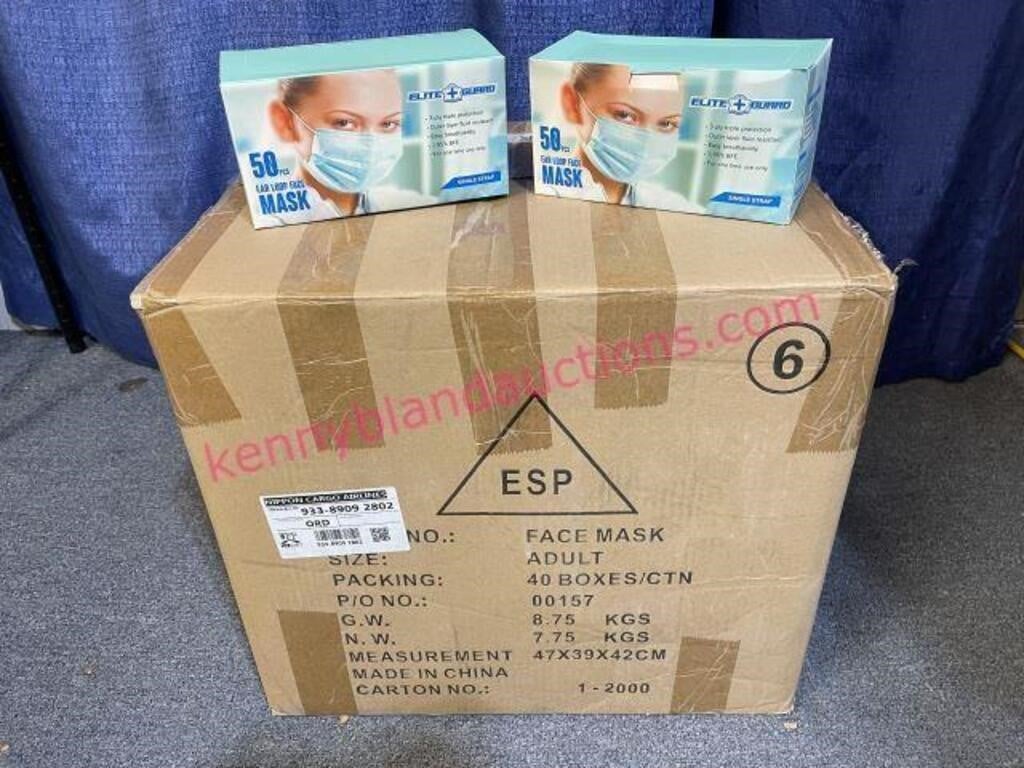Case of 2,000 New protective adult face masks