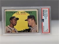 1959 Topps Fence Busters White Back Aaron PSA 3