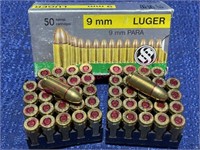 Sellier & Bellot 9mm Luger ammo (50-rounds)