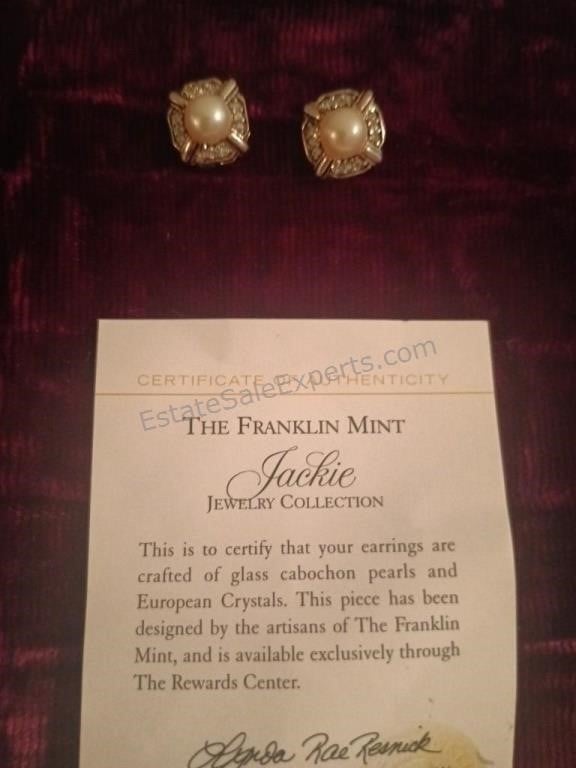 The Franklin Mint Jackie Pierced Earrings