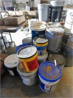 5 Gallon Paint Buckets, mostly paint, 20+
