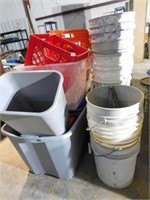 Empty Containers - buckets, tubs, crates, lids