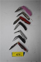 Seven Folding Pocket Knives