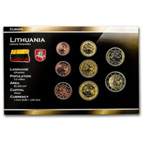 2015 Lithuania 1 Cent To 2 Euro 8-coin Euro Set Bu