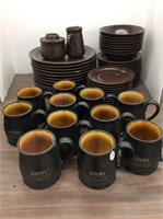 Brown Dishes And Aurora Mugs