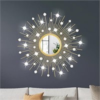 TaoliMo Gold Sunburst Mirror for Wall Decor Metal