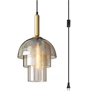 Soutas Plug in Hanging Light 3-Layer Amber Glass P