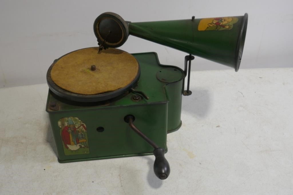 Genola Tin Toy Phonograph Working Condition