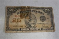 1923 Dominion Of Canada 25c Note