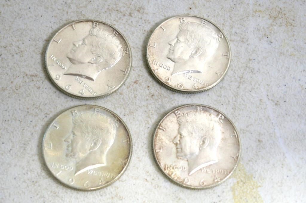 4-1964 US Half Dollars