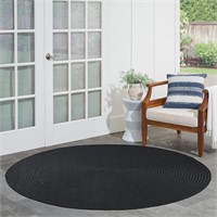 6' Indoor/Outdoor Area Rug - Reversible  Black