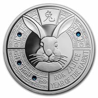 2023 1oz Silver Pf Crystal Coin Year Of The Rabbit