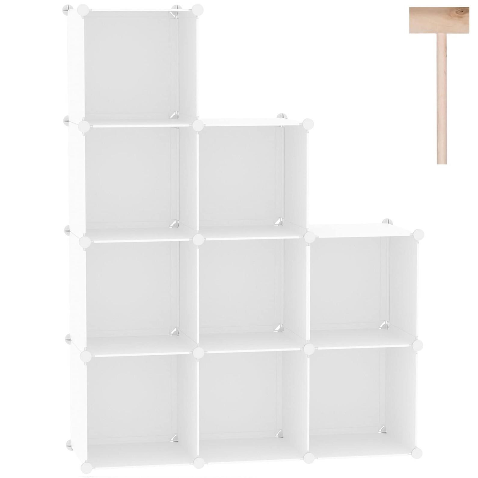 C&AHOME Cube Storage, 9-Cube Bookshelf, Plastic Cl