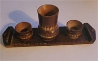 Sake Set, Wood Inlayed