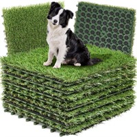 YITAHOME 9-Pack Artificial Grass Tiles with Interl