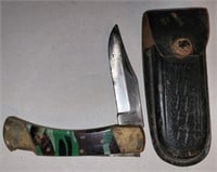 Camo Knife and Pouch Pakistan 5" closed