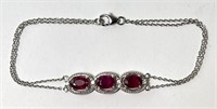 Sterling (BBJ) Ruby Bracelet 4 Grams