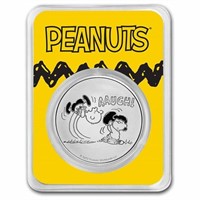 Peanuts Lucy Pulls The Football 1 Oz Silver