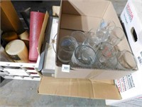 Candles, Candleholders, Glasses - various 6 boxes