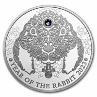 2023 Ghana 1/2 Oz Silver Year Of The Rabbit Proof