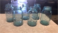 Blue ball quart jars (6)