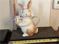 Longaberger Pottery Rabbit Teapot