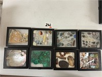 8 Small Trays of Minerals 6" x 5"