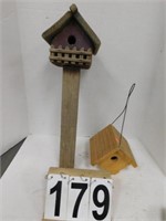 3 Wooden Bird Houses