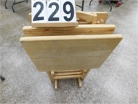 Set of 3 Wooden TV Trays