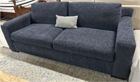Navy Sleeper Sofa Modern Texture Upholstered