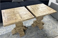 Pair Capris Co. Mango Wood  Side Tables