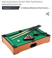 NEW 20" Miniature Billiard/Pool Game Set, Table