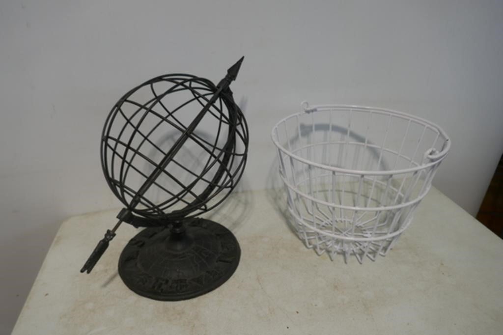 Wire Basket & Garden Globe