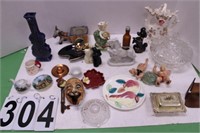 Box of Ceramic Collectables w/ Candy Dish