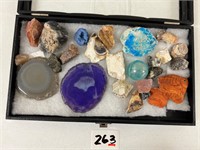 Display Tray with Minerals 8" x 14"