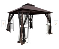 10 ft. x 10 ft. Brown Outdoor Gazebo With