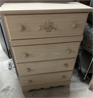 Dresser with 4 Drawers, Design on Top Drawer
