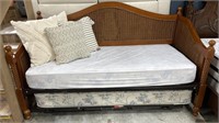 Kane Wood Trundle Bed & two Twin Mattresses