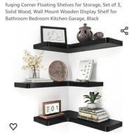 Set of 3 Corner Floating Shelves, Black 

*has