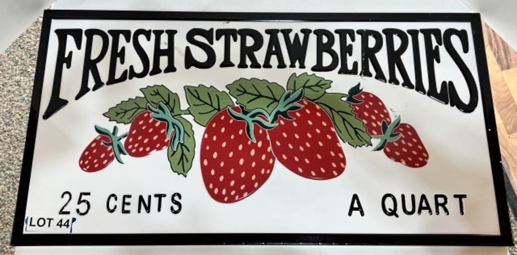 Tin Strawberry Sign