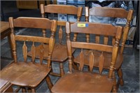 Four Vintage Solid Maple Dining Chairs. Match 603