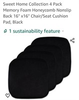 (4) New Memory Foam  Chair Pads 16" x 16"