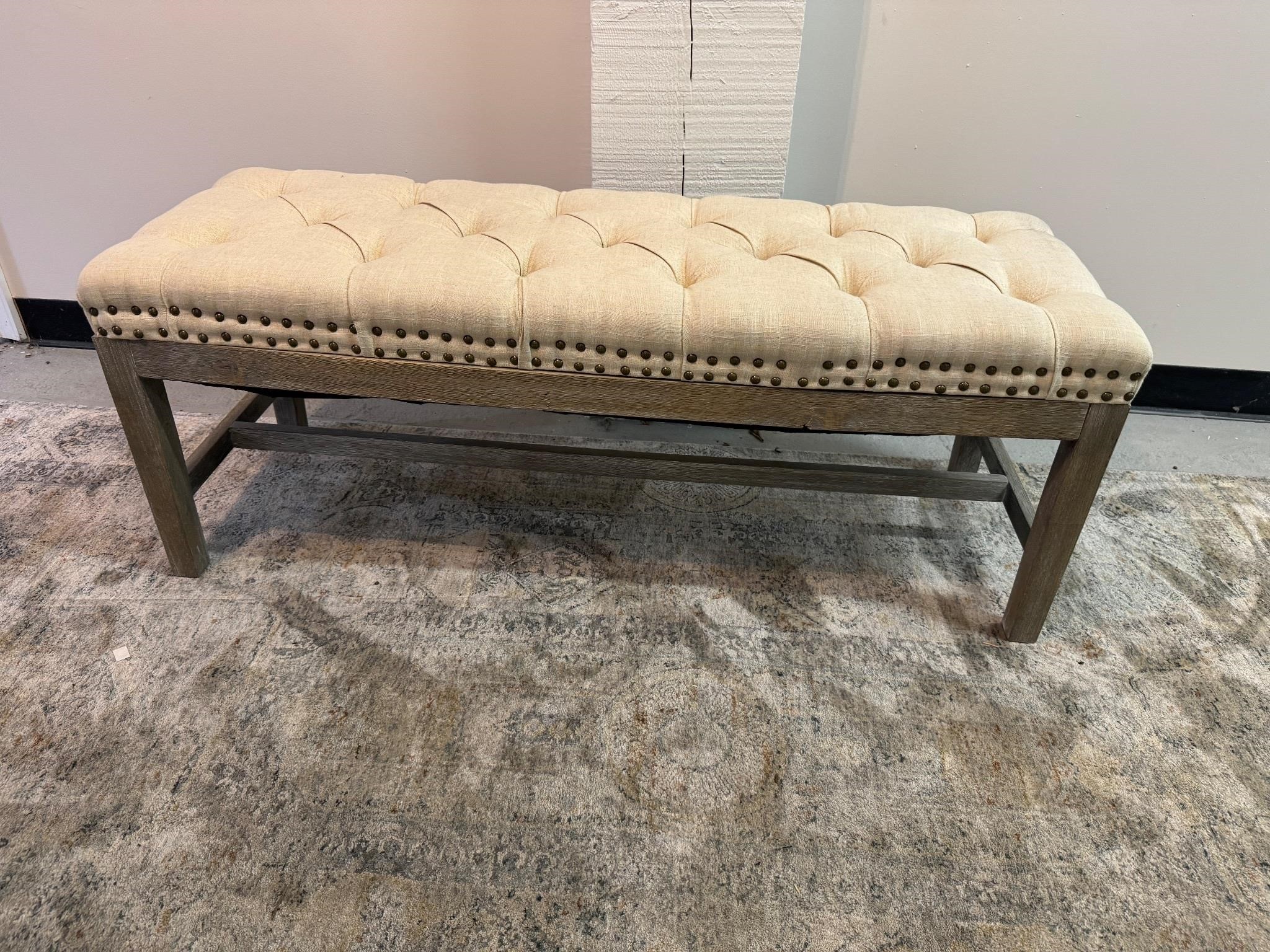 Tufted Upholstered & Wood Bench
