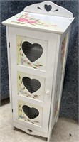 Heart / Red Rose Sm Storage Cabinet 
Height 27”