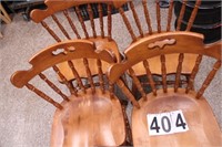 Set of 4 Wooden Barrel Back Chairs
