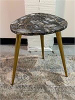Marble End Table w/ Brass Legs