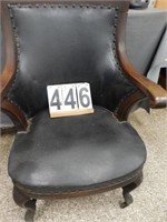 Chair W/ Leather Seat And Back